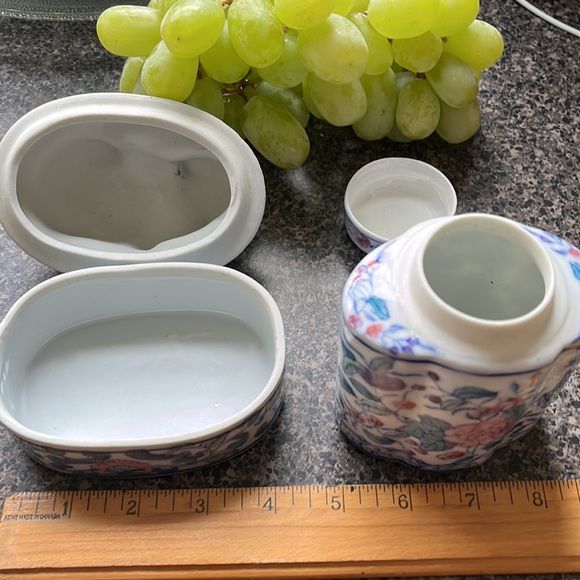 Vintage ceramic box & ginger jar 80’s - Picture 2 of 5